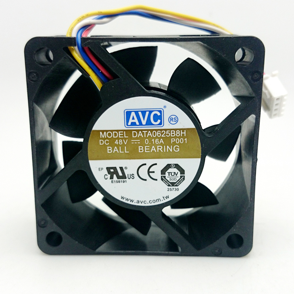 Original AVC DATA0625B8H Cooling Fan 48V 0.16A 7.68W 4wires DATA0625B8H Fans